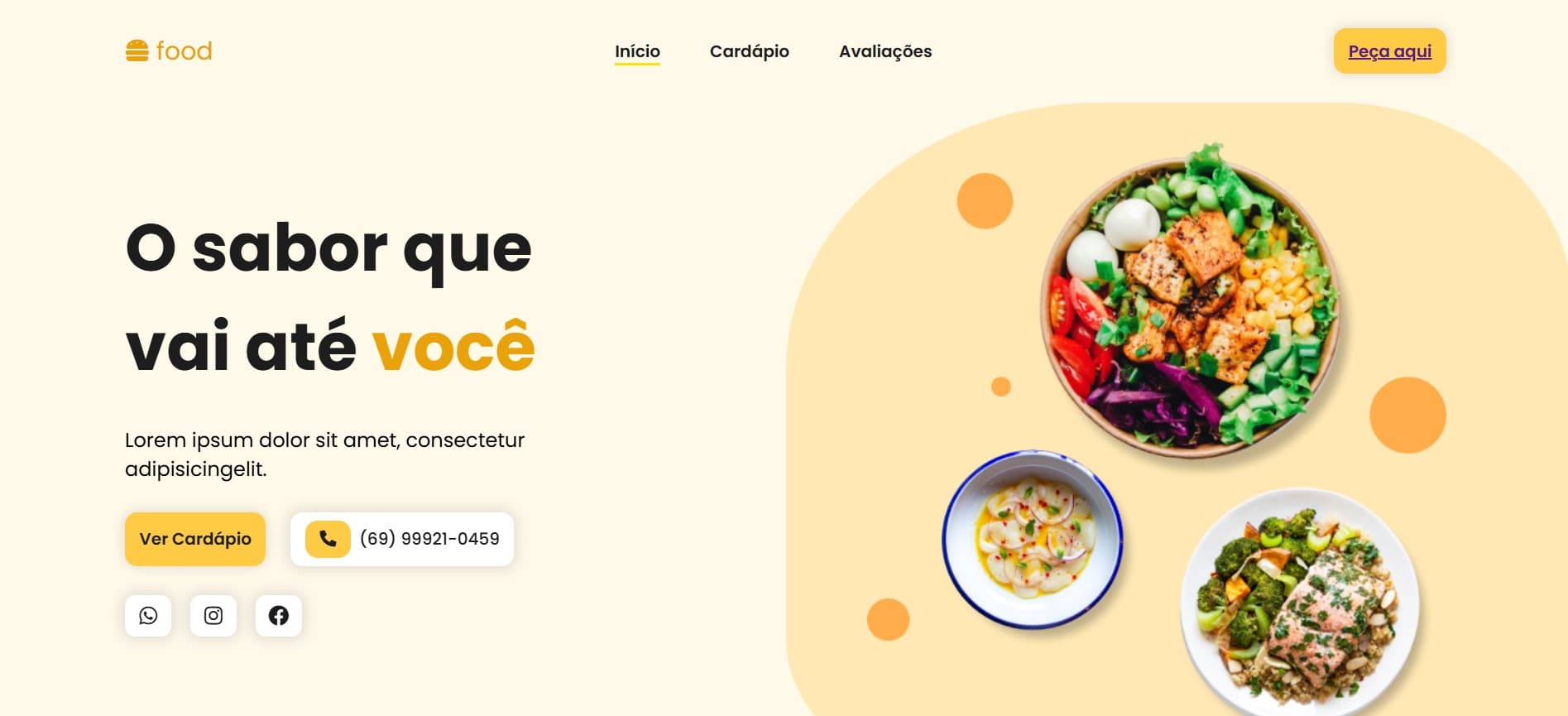 Preview do projeto Landing Page para Restaurantes